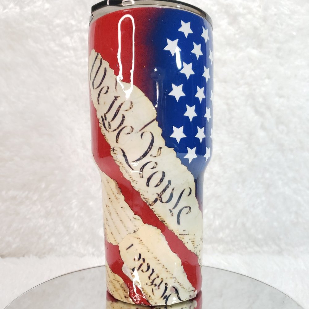 "We The People" American Flag Tumbler  30oz